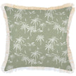 Cushion Cover-Coastal Fringe Natural-Postcards Sage-60cm x 60cm