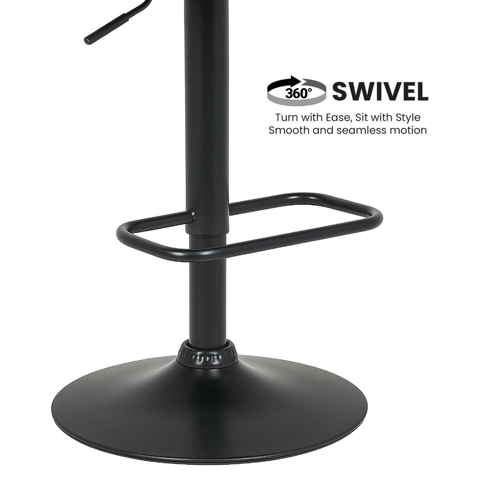 Sarantino Bentwood Walnut Barstool Leather Seat And Metal Base