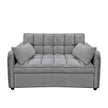 Sarantino Quincy 2-Seater Velvet Sofa Bed in Dark Grey with Wooden Frame and Tufted Design