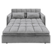 Sarantino Quincy 2-Seater Velvet Sofa Bed in Dark Grey with Wooden Frame and Tufted Design