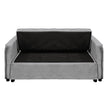 Sarantino Quincy 2-Seater Velvet Sofa Bed in Dark Grey with Wooden Frame and Tufted Design