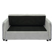 Sarantino Quincy 2-Seater Velvet Sofa Bed in Light Grey with Wooden Frame and Tufted Design