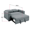 Sarantino Hoffman Linen Sofa Bed with Cushions & Cup Holders Airforce Blue