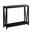 Sarantino Cielo 2-Tier Console Table Dark Walnut
