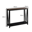 Sarantino Cielo 2-Tier Console Table Dark Walnut