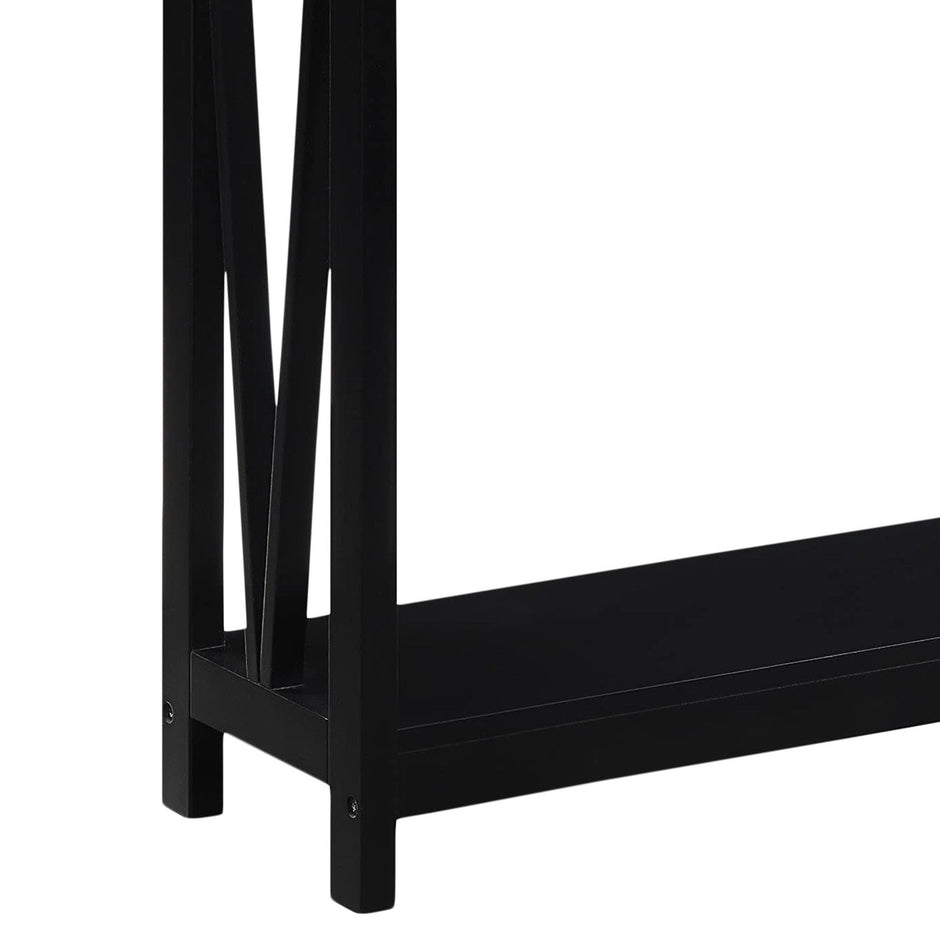 Sarantino Cielo 2-Tier Console Table Dark Walnut