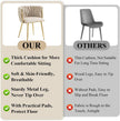 SERENITà Ivory Modern Hand Weaving Dining Chairs,Velvet Upholstered Side Chairs with Gold Legs, Chic Vanity Chairs with Armrest, Accent Chair for Dining Room, and Cafe Set of 2