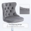 SERENITà Gray Velvet Bar Stools Adjustable Swivel Counter Height Chairs with Tufted Back and Nailhead Trim for Kitchen Island Pub Restaurant (2Pcs, Chrome Metal, Grey)