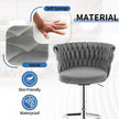 SERENITà Modern Silver Swivel Upholstered Velvet Adjustable Height Counter Stool with Metal Frame Grey (Set of 2)