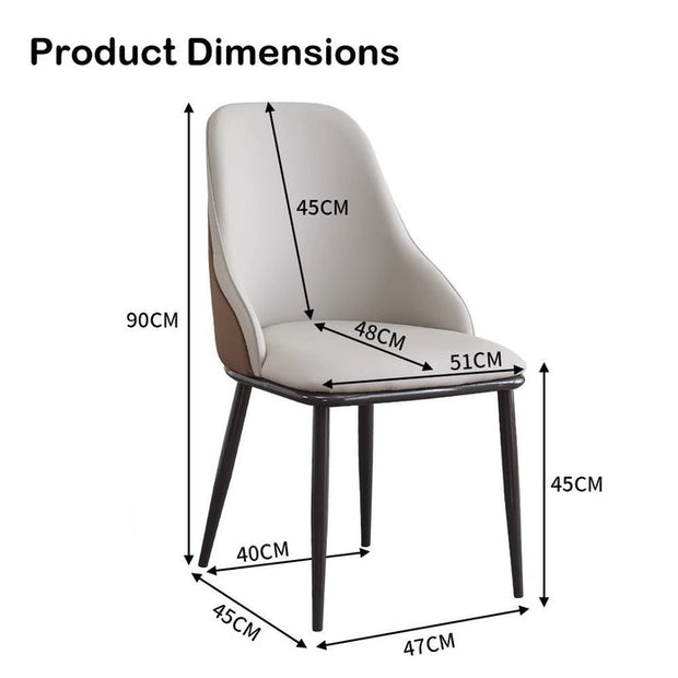 VELLUTO Dining Chair Modern upholstered Leather Kitchen Chairs with armrests Bathtub Chair Leisure Lounge Chair Living Room Bedroom Home Set of 2(Light Grey)