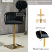 SERENITà Modern Velvet Breakfast Bar Stools Swivel Barstools Adjustable Counter Stools with Backrest Set of 2 Black