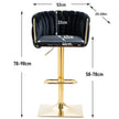 SERENITà Modern Velvet Breakfast Bar Stools Swivel Barstools Adjustable Counter Stools with Backrest Set of 2 Black