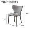 VELLUTO Modern Kitchen Dining Room Chairs Faux Leather Flannel Accent Chairs Metal Vanity Lounge Chair with Back for Living Room Set of 2(Light Grey)