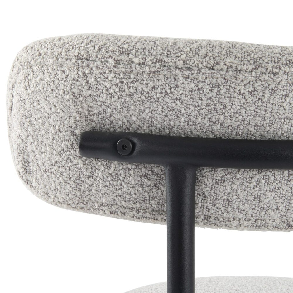 Luxe Boucle Cushioned Elsa Dining Chairs in White Quartz