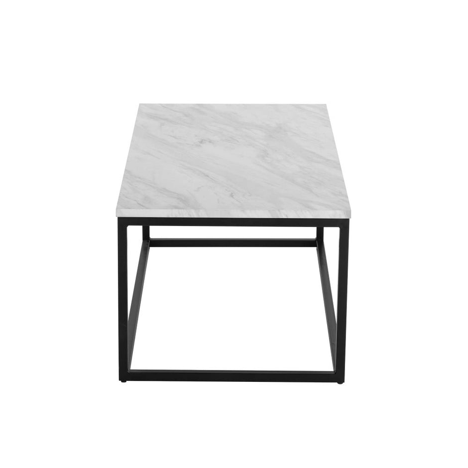 Industrial Style Marble Effect Rectangular Coffee Table