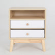 Bedside Table Side Storage Cabinet Nightstand Bedroom 2 Drawer ANYA OAK