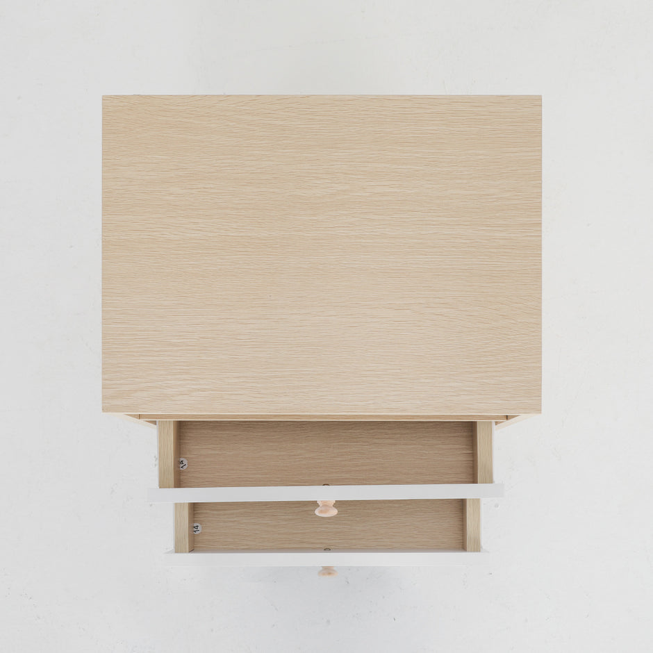 Bedside Table Side Storage Cabinet Nightstand Bedroom 2 Drawer ANYA OAK