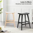 4X Wooden Bar Stool Padded Fabric Dining Chair KANSO 65cm BEIGE