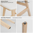 4X Wooden Bar Stool Padded Fabric Dining Chair KANSO 65cm BEIGE