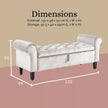 Storage Ottoman Stool Arm Bench Seat 132cm Velvet BEIGE