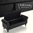 Storage Ottoman Stool Arm Bench Seat 132cm Velvet BLACK