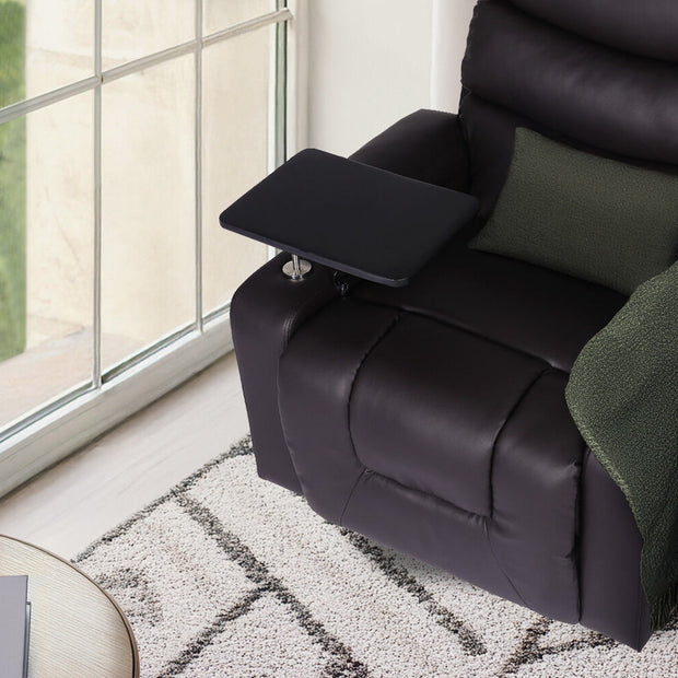 8-Point Electric Massage Recliner Chair - PU Leather Electric Lounge Sofa Armchair HARLOW BROWN