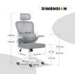 Work Office Chair - Lumber Support, Flip-up Armrest, Adjustable Headrest SITIO - GREY