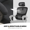 Ergonomic Reclining Office Chair - Lumbar Support, Adjustable Headrest VELTRA - BLACK