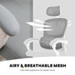 Ergonomic Reclining Office Chair - Lumbar Support, Adjustable Headrest VELTRA - GREY