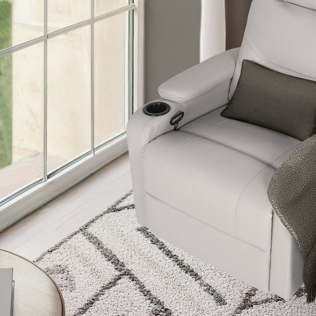 Home Recliner Chair - PU Leather Sofa Lounge Armchair DAKOTA GREY