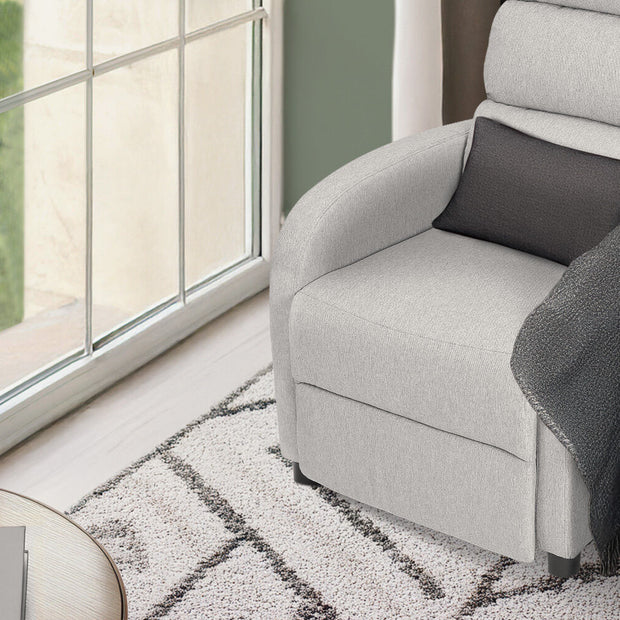 Home Recliner Chair - Linen Fabric Sofa Lounge Armchair SHILOH GREY