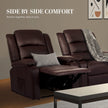 Home Recliner Chair - PU Leather Sofa Lounge Armchair MARLO BROWN