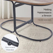 3 Piece Set Coffee Table & Ottoman Wood Side End Table Industrial - Black