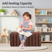 Ridge Arch Ottoman Stool Teddy Fleece Fabric Foot Rest 45cm BROWN