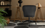 Desk Armchair - Home Office Swivel Chair Adjustable Height Seat PLUME BLACK