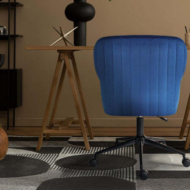 Desk Armchair - Home Office Swivel Chair Adjustable Height Seat PLUME BLUE