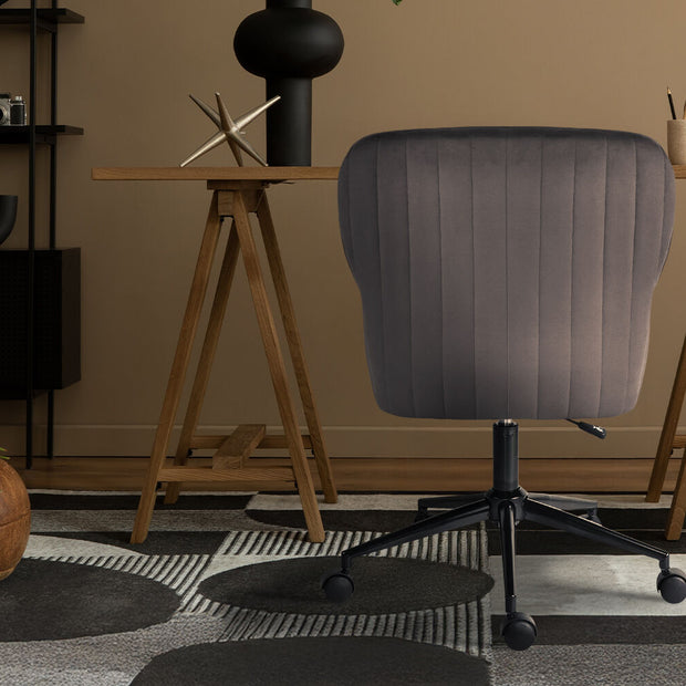 Desk Armchair - Home Office Swivel Chair Adjustable Height Seat PLUME GREY