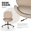 Office Desk Chair - Velvet Armless Swivel Study Seat OVOID PALE KHAKI