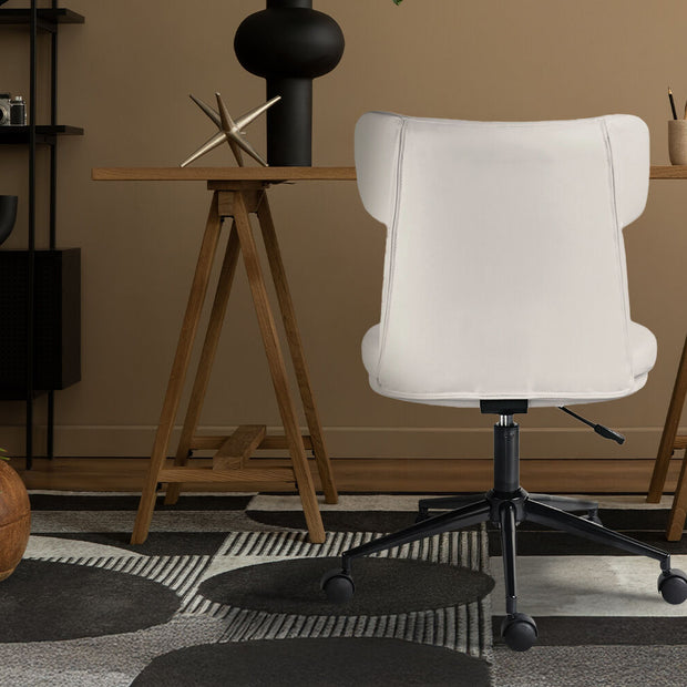 Office Desk Chair - PU Leather Home Office Swivel Chair Computer Seat WHITE