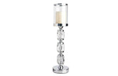 Abode Crystal Candle Holder – Silver - Large