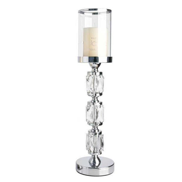 Abode Crystal Candle Holder – Silver - Large