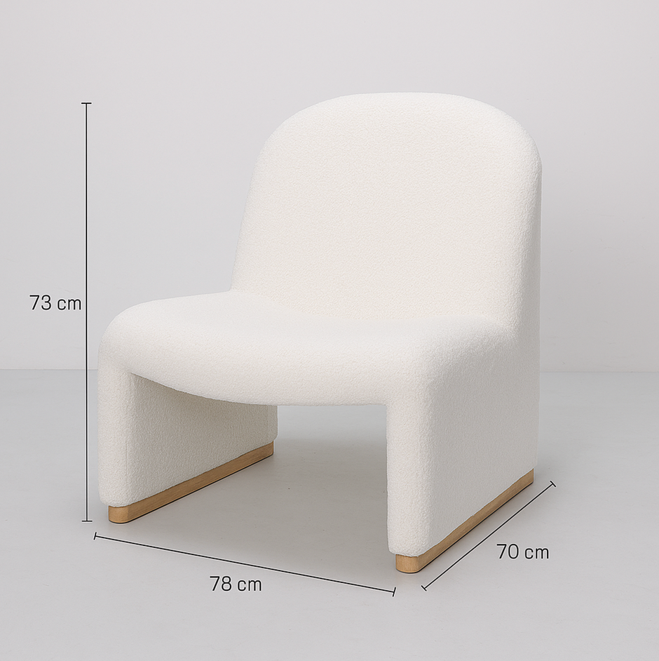 Interior Ave - Haven Curved Boucle Armchair – Sculptural White