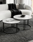 Interior Ave - Premier Nested Coffee Table Set - White Marble Stone