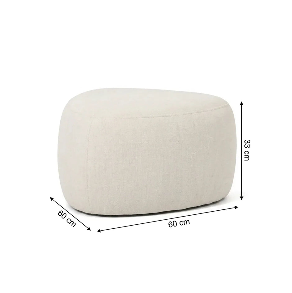 Interior Ave - Cove Pebble Ottoman - Vanilla