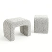 Interior Ave - Hendrix Arched Textured Ottoman - Frosted Stone