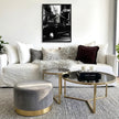 Interior Ave - Monaco Round Ottoman - Ocean