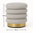 Interior Ave - Roma Round Tweed Ottoman / Footstool – Light Grey