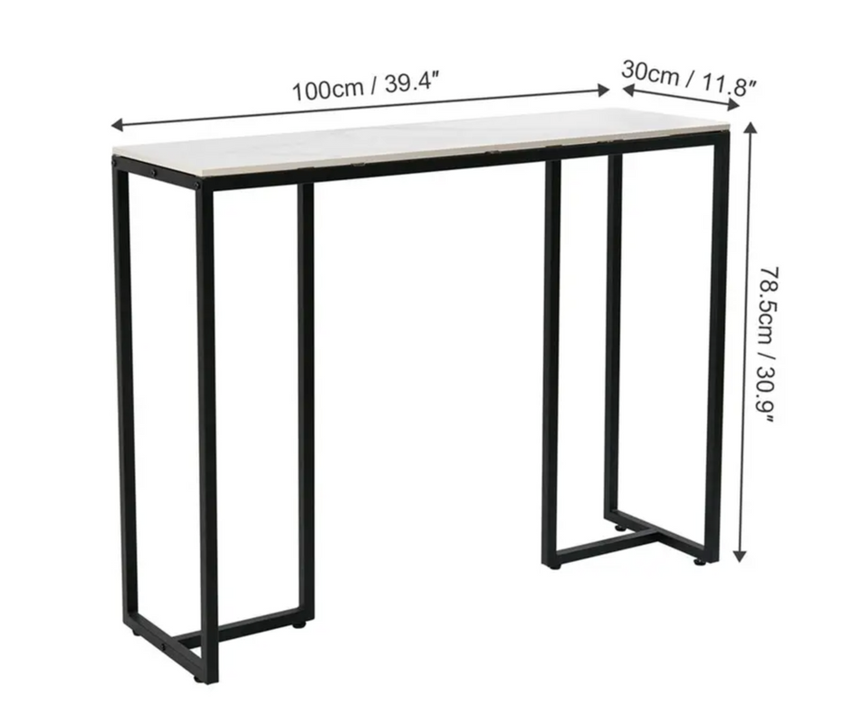 Interior Ave - Stone Marble Console - Marble & Black