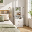 Bedside Table Drawer Nightstand Bedroom Cabinet Warm White 3-Shelf Storage Unit
