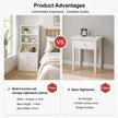Bedside Table Drawer Nightstand Bedroom Cabinet Warm White 3-Shelf Storage Unit